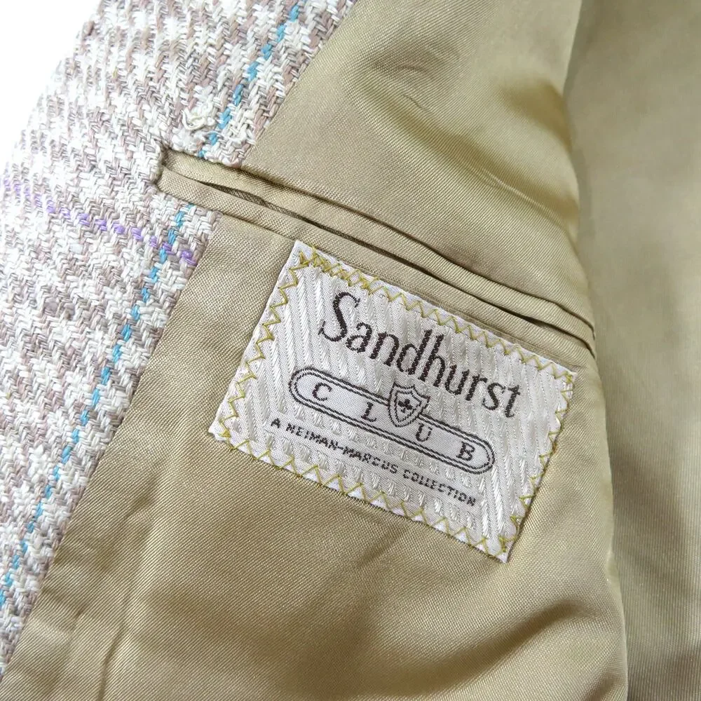 Neiman Marcus Sandhurst Blazer Sport Coat Jacket Plaid 2 Button Sz 46? 1970s